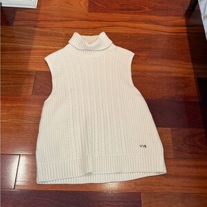 Victoria Beckham Cream Sleeveless Sweater